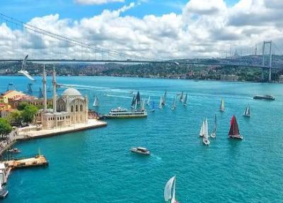 تنگه بسفر ، تلاقی بین دو قاره در استانبول ترکیه